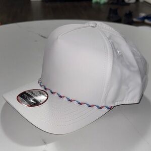 Imperial White hat with Red, White, and Blue rope